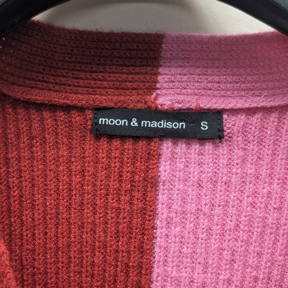 Moon And Madison Cardigan Sweater - Red and Pink - Picture 4 of 9